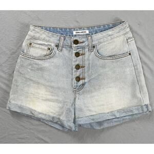 Billabong Expossed Button Fly Cuffed Denim Short Shorts Women's Size 27